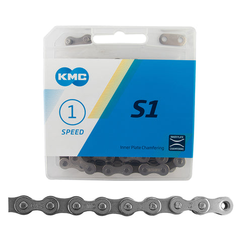 KMC 1/2x1/8 S1 1 Speed Silver/Brown 112 Links freeshipping - Onlinebike.store